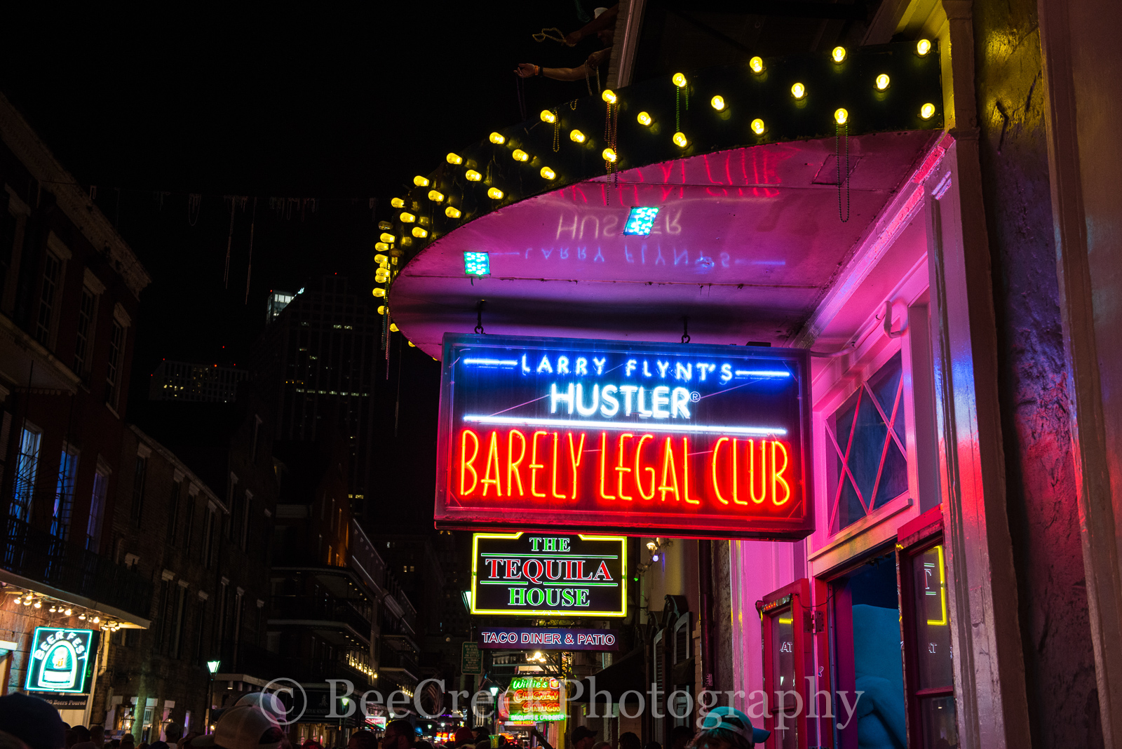 Barely Legal Club Neon Sign  - This neon sign is from Larry Flynt's Hustler Barely Legal Club neon sign on Bourbon Street in...