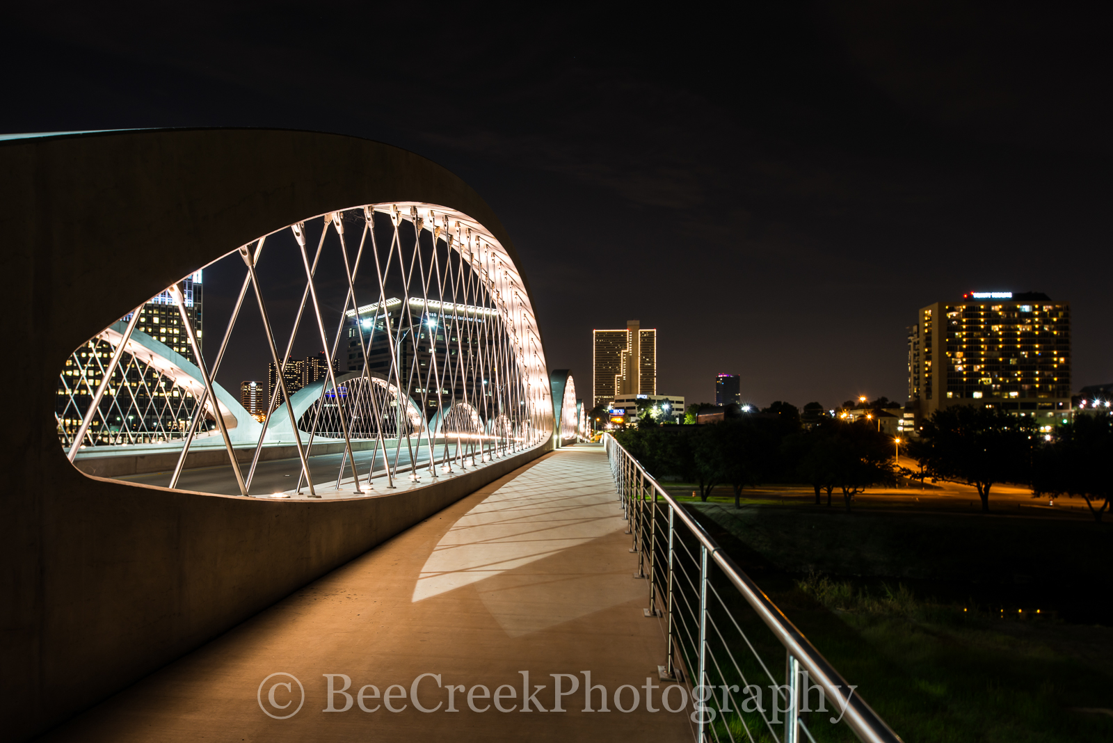 Fort Worth Bridge and Cityscape