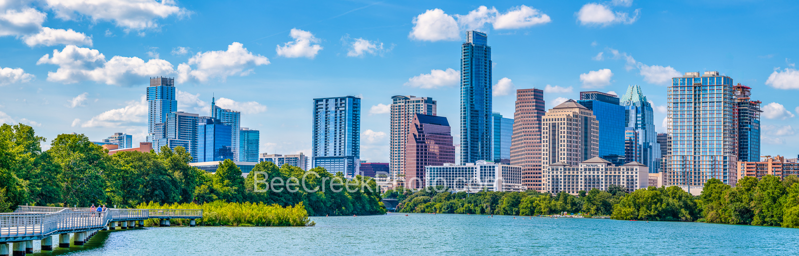 Austin Skyline Daytime Pano - Today was a nice day from the boardwalk with blue skies and puffy white clouds so we captured so...