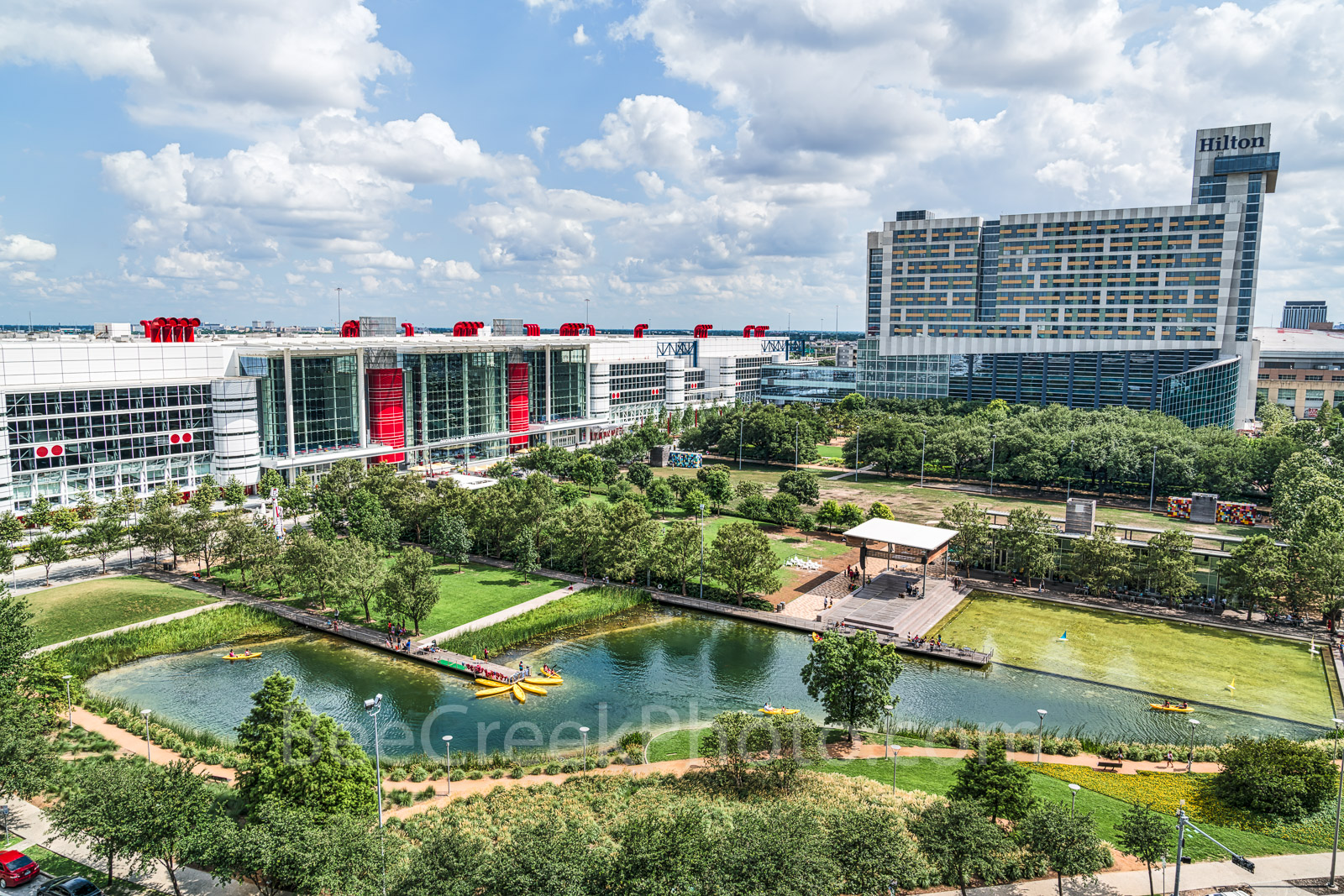 Discovery Green Park Houston - This is another view from above of the Discovery Green Park in downtown Houston Texas. From this...