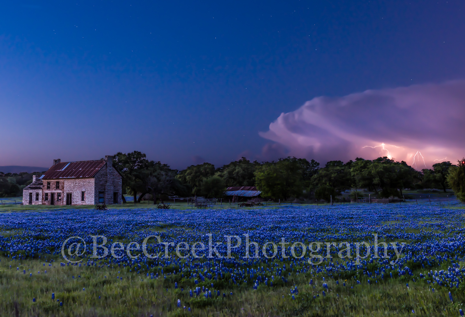 bluebonnets, blue bonnets, bluebonnet house, Marble falls, lightning strike, storm clouds, stormy, old farm house, Texas hill country., hill country, wildflowers, spring, storm cloud,